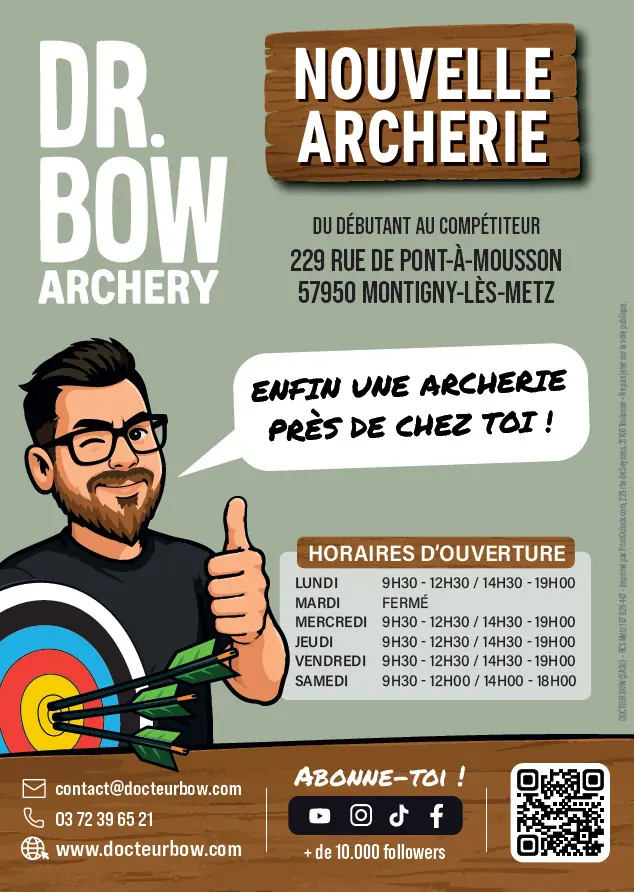 Flyer Docteur BOW : nouvelle archerie au 229 rue de Pont-à-Mousson à Montigny-lès-Metz